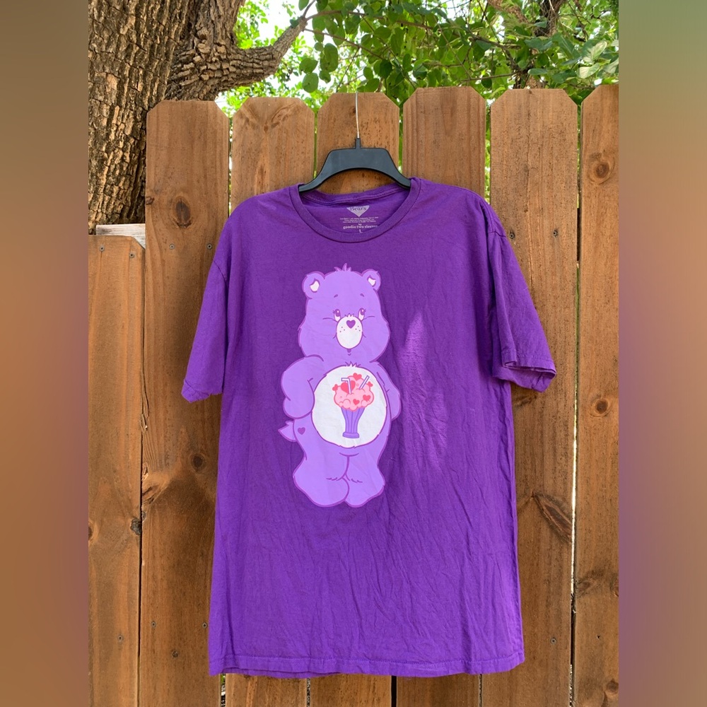 Retro Care Bear purple T-shirt size Large.